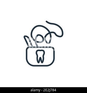 Floss outline vector icon. Thin line black floss icon, flat vector simple element illustration from editable gastronomy concept isolated stroke on whi Stock Vector
