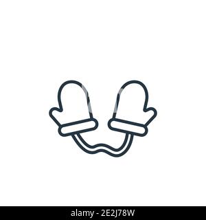 Mitten outline vector icon. Thin line black mitten icon, flat vector simple element illustration from editable kitchen concept isolated stroke on whit Stock Vector