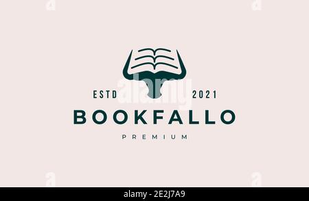 bufallo and book logo design vector illustration Stock Vector