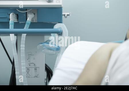 Patient in the intensive care unit. Stock Photo