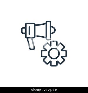 Promote outline vector icon. Thin line black promote icon, flat vector simple element illustration from editable marketing concept isolated stroke on Stock Vector