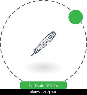 insulin vector icon editable stroke outline icons for web and mobile Stock Vector