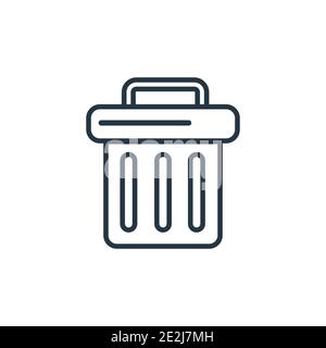 Outline trash can icon isolated black simple line Vector Image