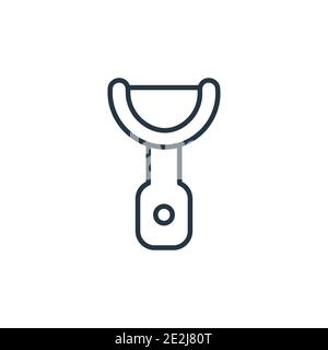 Peeler outline vector icon. Thin line black peeler icon, flat vector simple element illustration from editable kitchen concept isolated stroke on whit Stock Vector