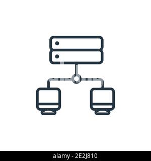 Proxy server outline vector icon. Thin line black proxy server icon, flat vector simple element illustration from editable networking concept isolated Stock Vector