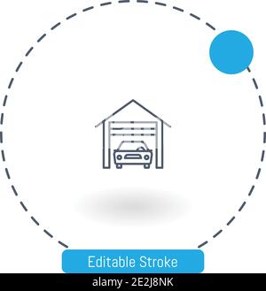 shed vector icon editable stroke outline icons for web and mobile Stock Vector