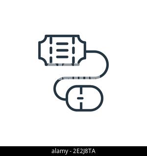 Eticket outline vector icon. Thin line black eticket icon, flat vector simple element illustration from editable marketing concept isolated stroke on Stock Vector