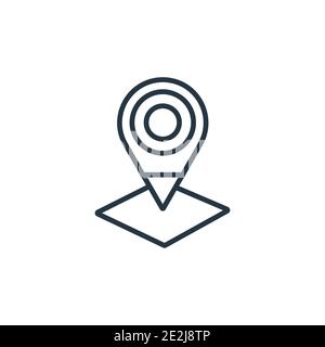 Locator outline vector icon. Thin line black locator icon, flat vector simple element illustration from editable maps and flags concept isolated on wh Stock Vector