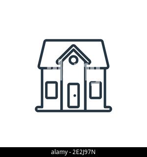 Cottage outline vector icon. Thin line black cottage icon, flat vector simple element illustration from editable luxury concept isolated stroke on whi Stock Vector