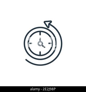 Arrow outline vector icon. Thin line black arrow icon, flat vector simple element illustration from editable history concept isolated stroke on white Stock Vector