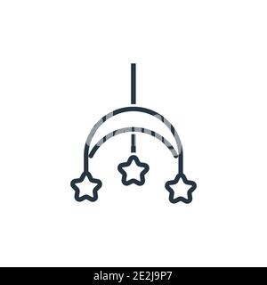 Crib toy outline vector icon. Thin line black crib toy icon, flat vector simple element illustration from editable kid and baby concept isolated strok Stock Vector