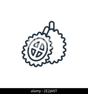 Durian outline vector icon. Thin line black durian icon, flat vector simple element illustration from editable fruits concept isolated stroke on white Stock Vector