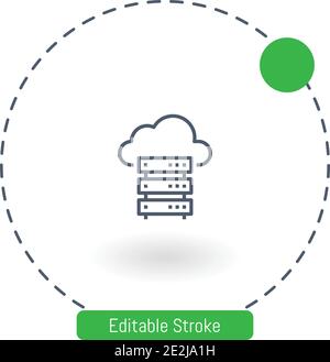 cloud computing vector icon editable stroke outline icons for web and mobile Stock Vector