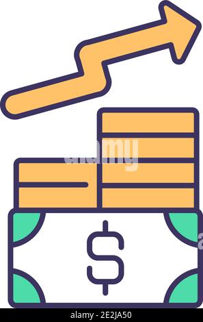 Income generating assets RGB color icon Stock Vector