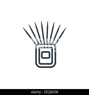 Toothpick outline vector icon. Thin line black toothpick icon, flat vector simple element illustration from editable hygiene concept isolated stroke o Stock Vector