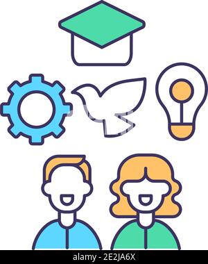 Human resources RGB color icon Stock Vector