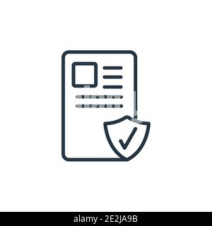 License outline vector icon. Thin line black license icon, flat vector simple element illustration from editable insurance concept isolated on white b Stock Vector