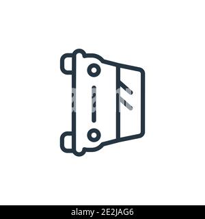 Overturned vehicle outline vector icon. Thin line black overturned vehicle icon, flat vector simple element illustration from editable insurance conce Stock Vector