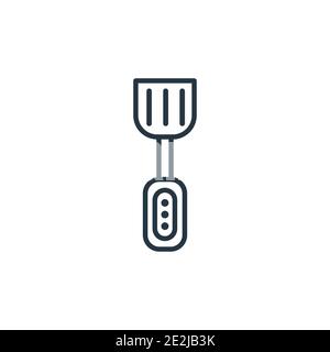 Spatula outline vector icon. Thin line black spatula icon, flat vector simple element illustration from editable kitchen concept isolated stroke on wh Stock Vector