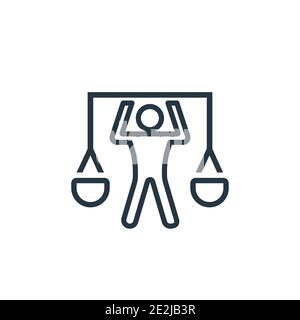 Balance in human resources outline vector icon. Thin line black balance in human resources icon, flat vector simple element illustration from editable Stock Vector