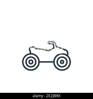 Quad outline vector icon. Thin line black quad icon, flat vector simple element illustration from editable free time concept isolated stroke on white Stock Vector