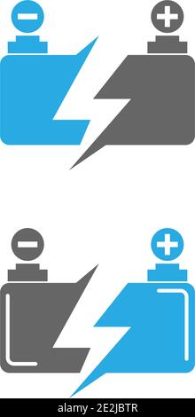Battery logo icon design template vector illustration Stock Vector