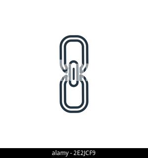 Chain outline vector icon. Thin line black chain icon, flat vector simple element illustration from editable general concept isolated stroke on white Stock Vector