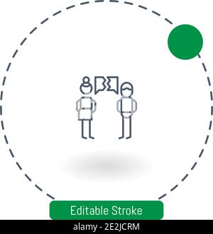 incomprehension vector icon editable stroke outline icons for web and mobile Stock Vector