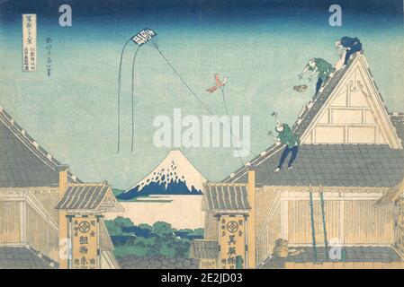 Mitsui Shop at Surugacho in Edo (Edo Surugacho Mitsui mise ryaku zu), from the series Thirty-six Views of Mount Fuji (Fugaku sanjurokkei), ca. 1830-32. Stock Photo