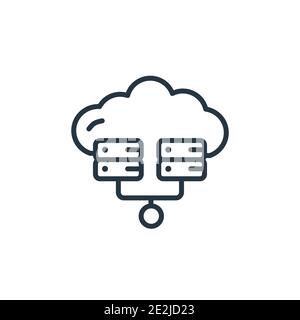 Virtualization outline vector icon. Thin line black virtualization icon, flat vector simple element illustration from editable networking concept isol Stock Vector