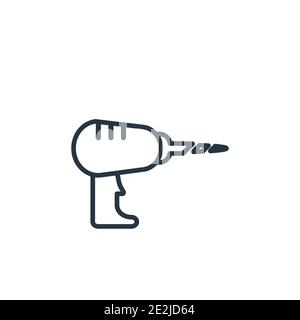Drill outline vector icon. Thin line black drill icon, flat vector simple element illustration from editable industry concept isolated stroke on white Stock Vector