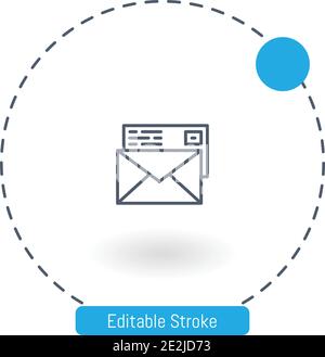envelopes vector icon editable stroke outline icons for web and mobile Stock Vector
