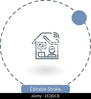 relax vector icon editable stroke outline icons for web and mobile Stock Vector
