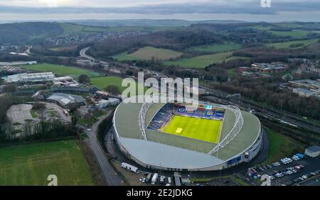 An aerial view of the American Express Community Stadium the home stadium of Brighton & Hove Albion  Copyright 2020 © Sam Bagnall Stock Photo