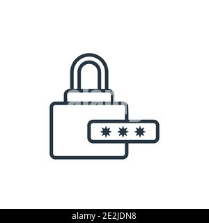 Pin code outline vector icon. Thin line black pin code icon, flat vector simple element illustration from editable internet security concept isolated Stock Vector