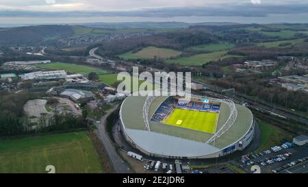 An aerial view of the American Express Community Stadium the home stadium of Brighton & Hove Albion  Copyright 2020 © Sam Bagnall Stock Photo