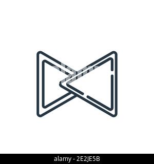 Triangles couple outline vector icon. Thin line black triangles couple icon, flat vector simple element illustration from editable geometry concept is Stock Vector