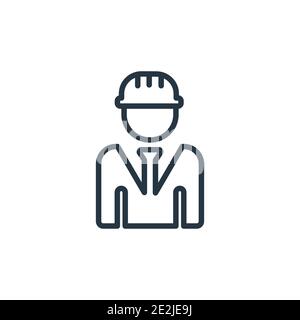 Industrial engineer outline vector icon. Thin line black industrial engineer icon, flat vector simple element illustration from editable industry conc Stock Vector