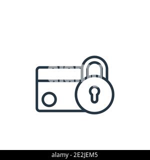 Secure payment outline vector icon. Thin line black secure payment icon, flat vector simple element illustration from editable internet security conce Stock Vector