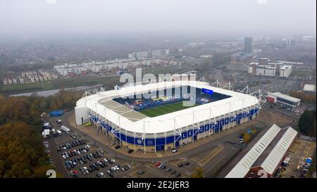 An aerial view of The King Power Stadium the home of Leicester City Football Club Copyright 2020 © Sam Bagnall Stock Photo