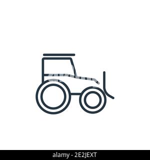 Skid loader outline vector icon. Thin line black skid loader icon, flat vector simple element illustration from editable industry concept isolated str Stock Vector