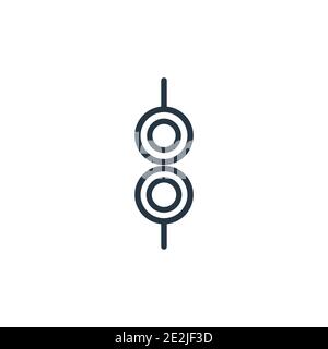 Center alignment outline vector icon. Thin line black center alignment icon, flat vector simple element illustration from editable geometric figure co Stock Vector
