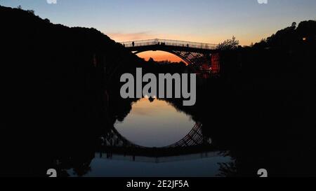 The Ironbridge on the River Severn in Shropshire at sunset Copyright 2020 © Sam Bagnall Stock Photo