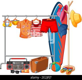 Isolated clothes on the rack display illustration Stock Vector