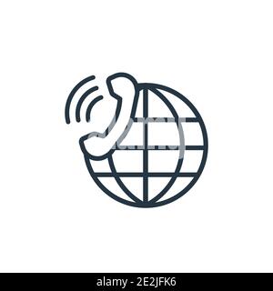 Voice over internet protocol outline vector icon. Thin line black voice over internet protocol icon, flat vector simple element illustration from edit Stock Vector