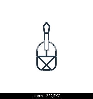 Polygonal triangles guitar outline vector icon. Thin line black polygonal triangles guitar icon, flat vector simple element illustration from editable Stock Vector