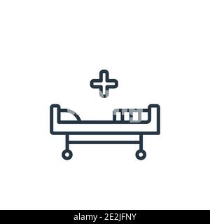 Hospitalization outline vector icon. Thin line black hospitalization icon, flat vector simple element illustration from editable insurance concept iso Stock Vector