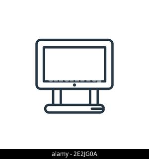 Laptop screen outline vector icon. Thin line black laptop screen icon, flat vector simple element illustration from editable hardware concept isolated Stock Vector