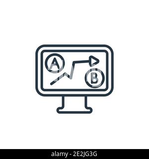 Testing outline vector icon. Thin line black testing icon, flat vector simple element illustration from editable marketing concept isolated stroke on Stock Vector