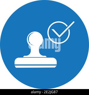 Stamp logo Icon Flat vector illustration design template Stock Vector
